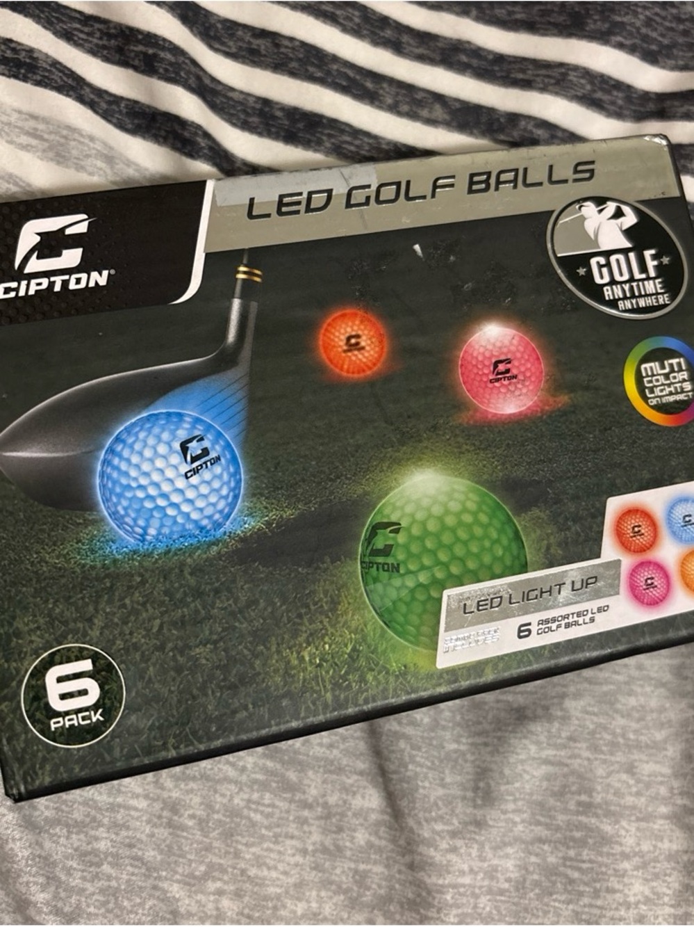 LED Light-Up Golf Balls — Assorted Blue, Green, Pink, Orange